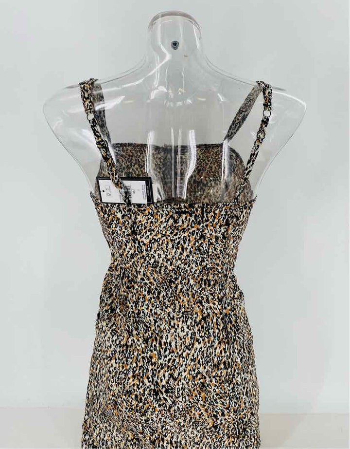 Size XS Brown Print Dress