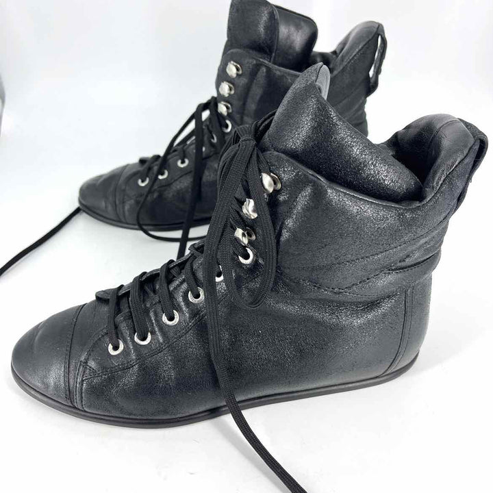 Shoe Size 41 Chanel Black Leather Luxury - Boots