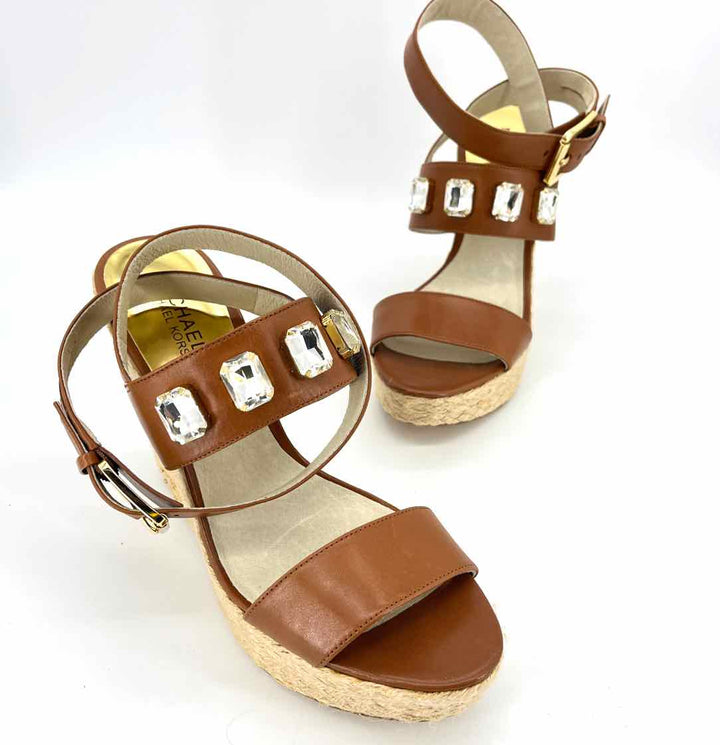 Shoe Size 9.5 Michael Kors Brown Leather Wedge
