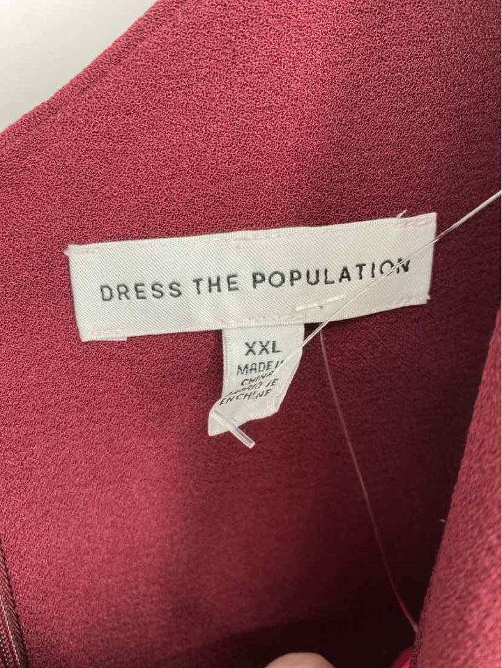 Size XXL DRESS THE POPULATION Burgundy Dress