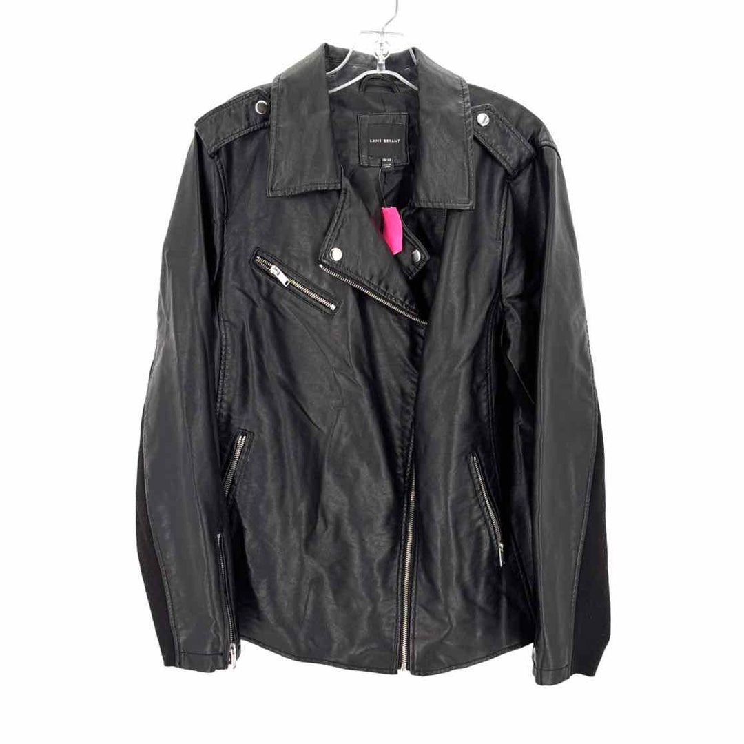 Size 18/20 LANE BRYANT Black Faux Leather Jacket
