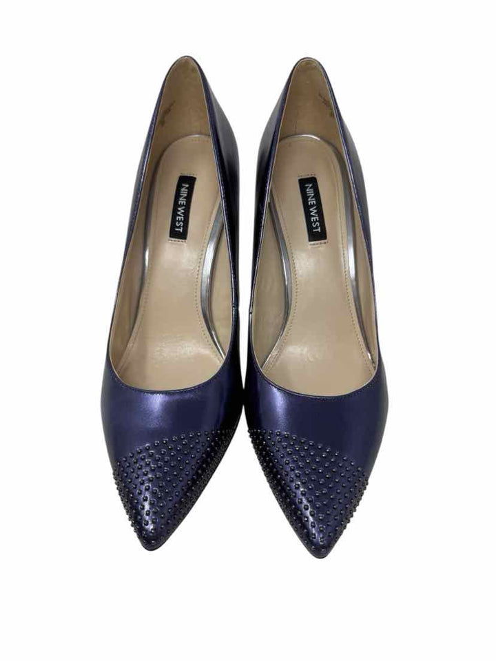 Shoe Size 9.5 Nine West Blue Leather Pumps