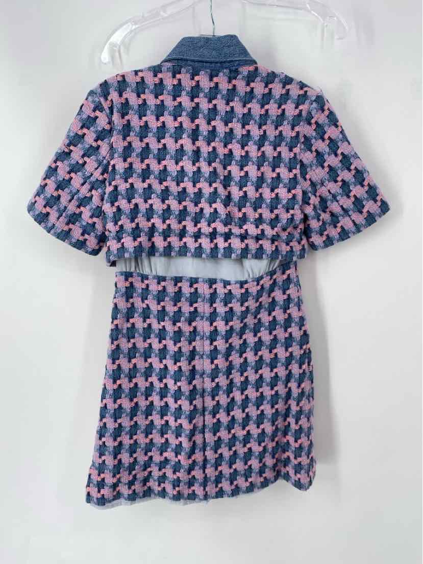 Size S SANDRO Purple Tweed Dress