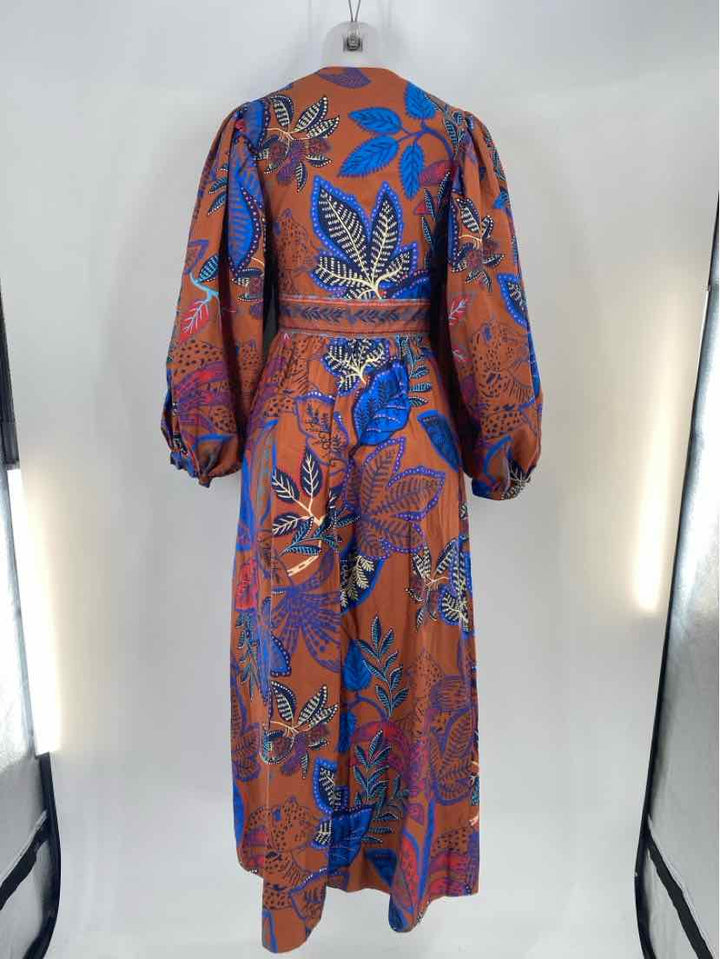 Size S FARM RIO Brown Print Dress