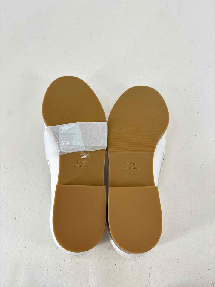 Shoe Size 9 Stuart Weitzman White Leather Loafers