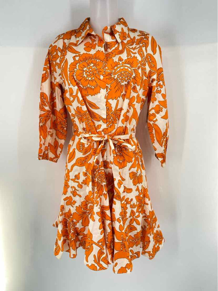 Size M CYNTHIA STEFFE ORANGE PRINT Dress