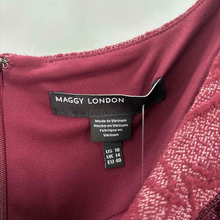 Size 10 MAGGY LONDON Burgundy Knit Dress