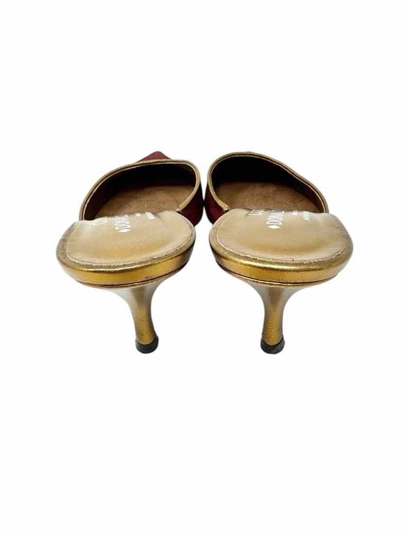 Shoe Size 6.5 DONALD PLINER Red Sateen Pumps