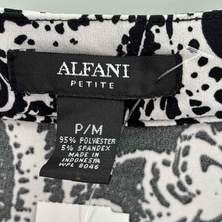 Size M ALFANI Black/White Dress