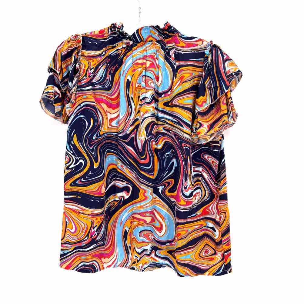 Size L Multi-Color Silk Shirt