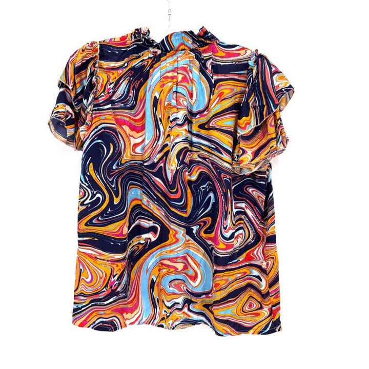 Size L Multi-Color Silk Shirt