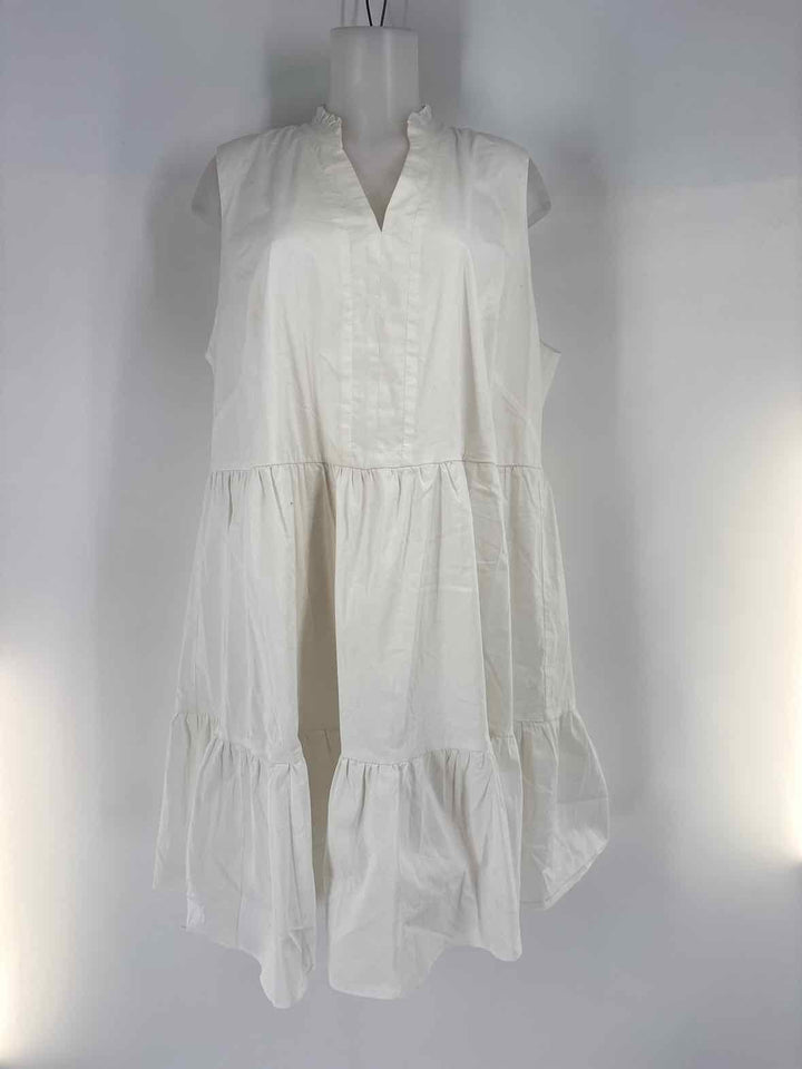 Size 2X White Cotton Dress