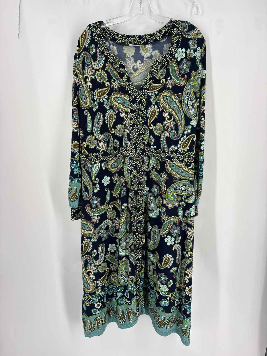 Size 1X SUSAN GRAVER Green Dress