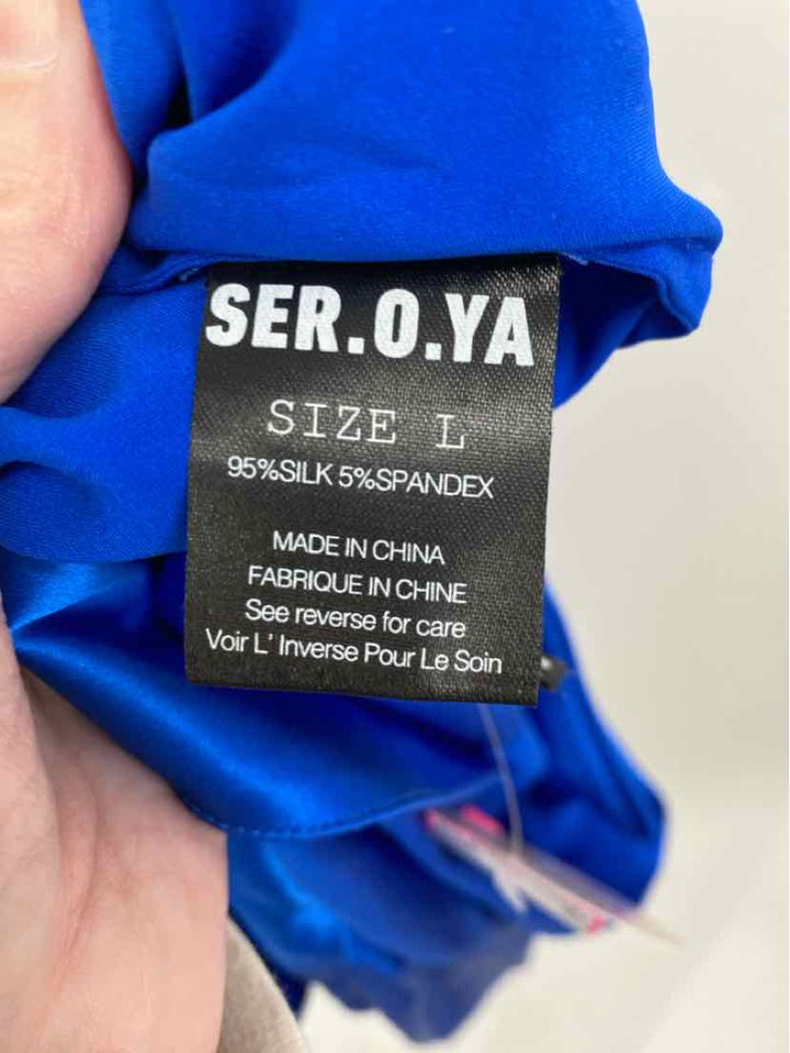 Size L Blue Sateen Dress