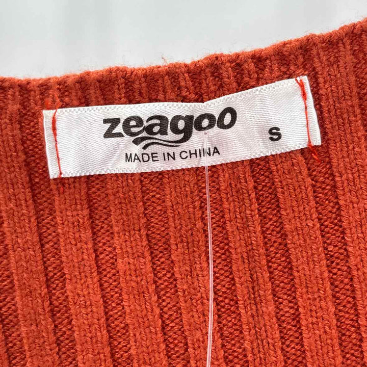 Size S Orange Knit Cardigan