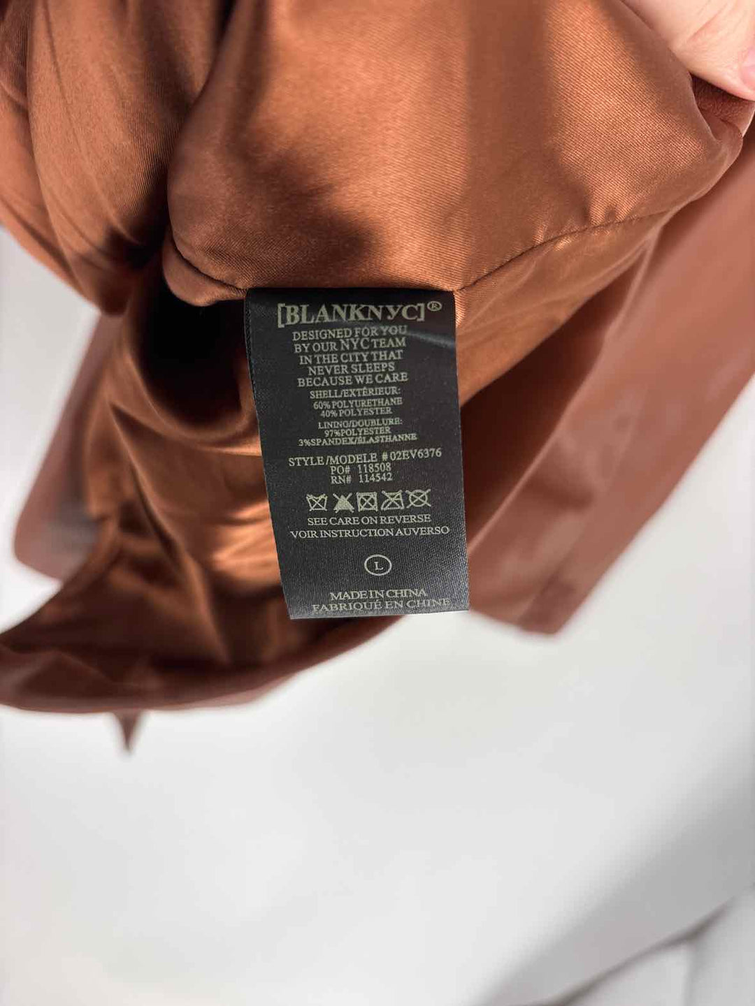 Size L BLANK NYC Brown Leather Jacket