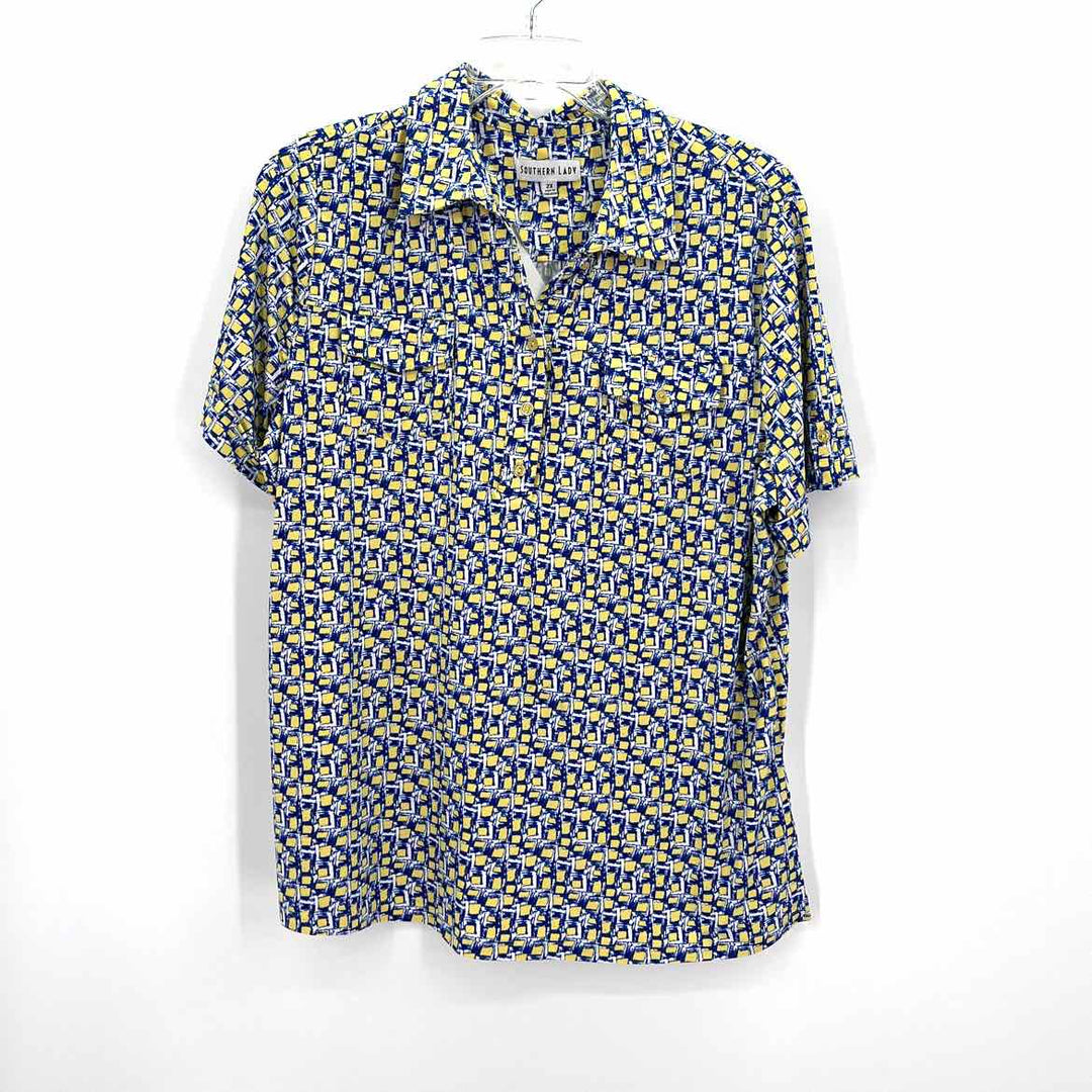 Size 2X Blue Print Shirt