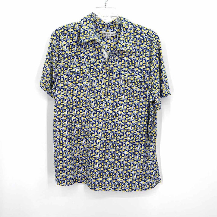Size 2X Blue Print Shirt