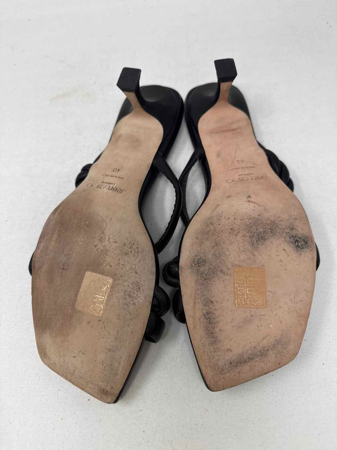 Shoe Size 40 JIMMY CHOO Black Leather Luxury - Sandals