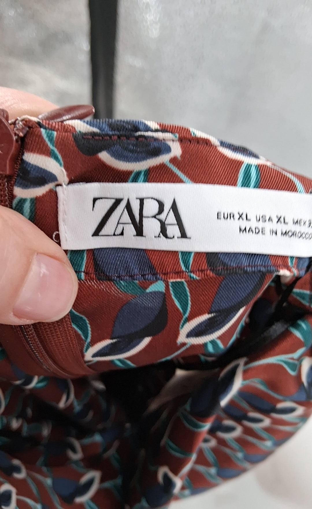 Size XL ZARA Brown Sateen Shirt