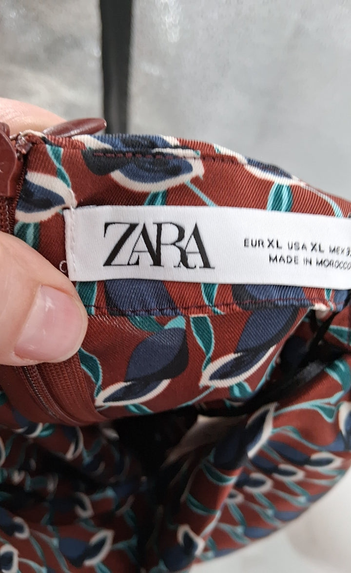 Size XL ZARA Brown Sateen Shirt