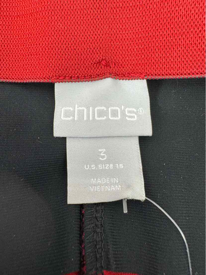 Size 16 Chico's Black Print Pants