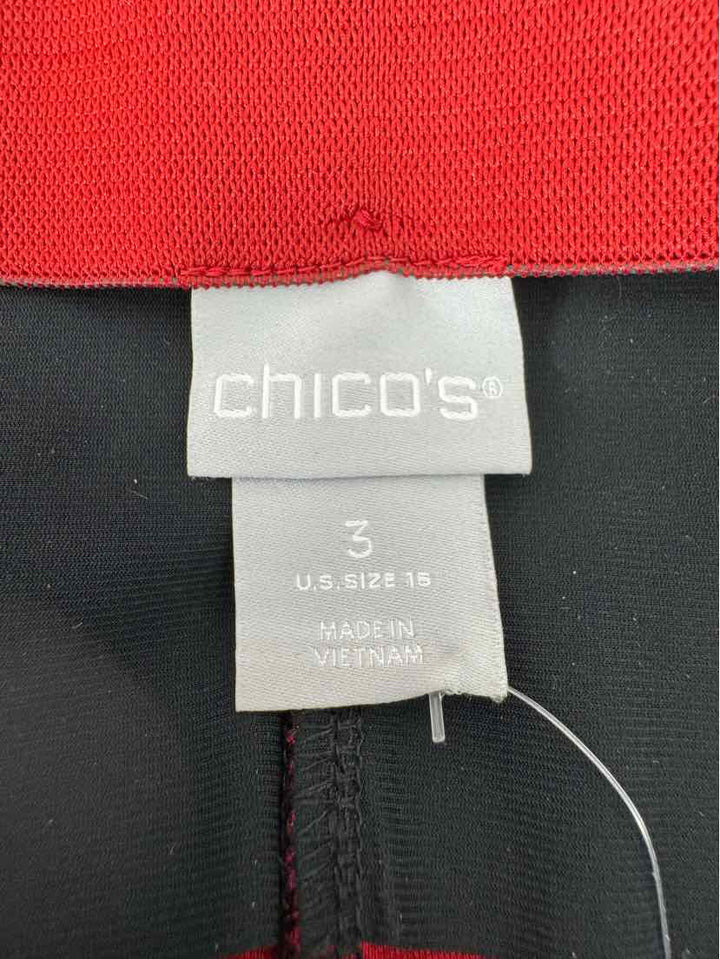 Size 16 Chico's Black Print Pants