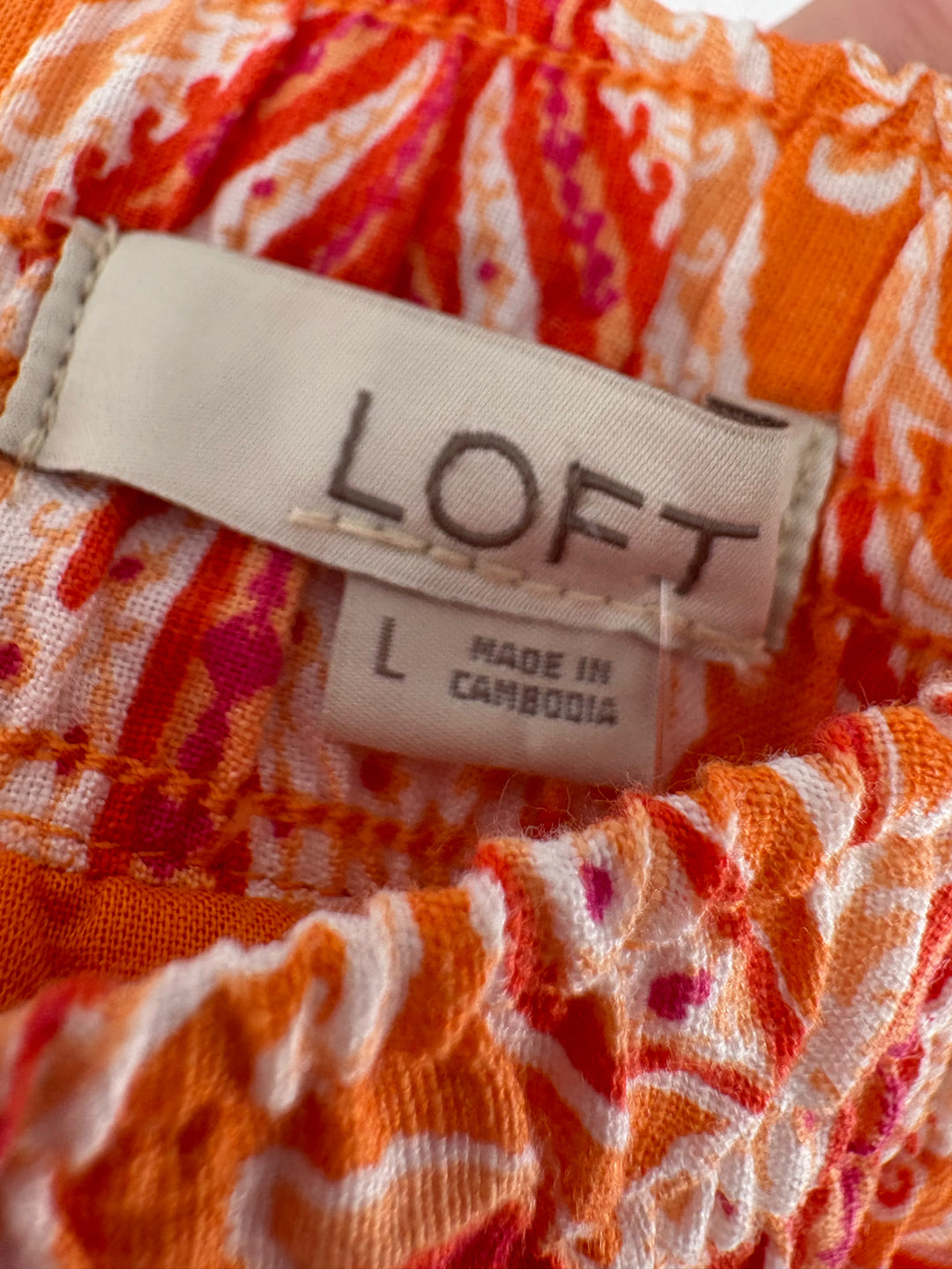 Size L LOFT Orange Skirt
