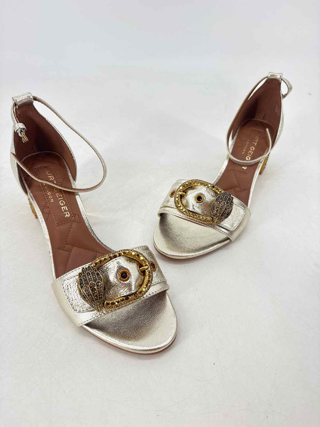 Shoe Size 40 Kurt Geiger Silver Leather Pumps