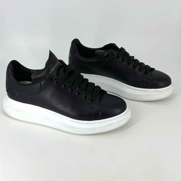 Shoe Size 9.5 Alexander McQueen Black Leather Luxury - Sneakers