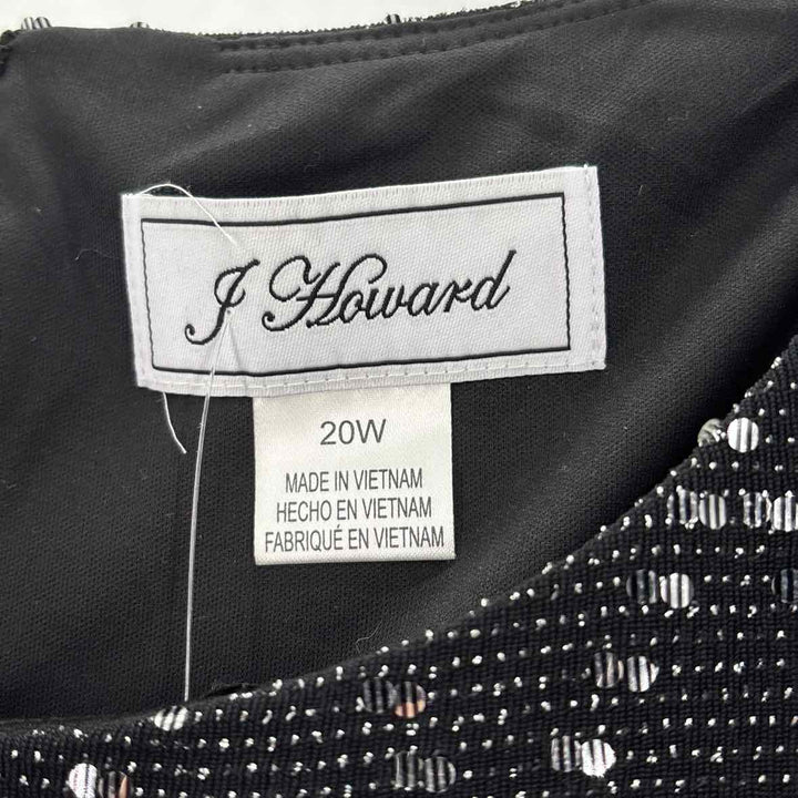Size 20W J HOWARD Black Dress