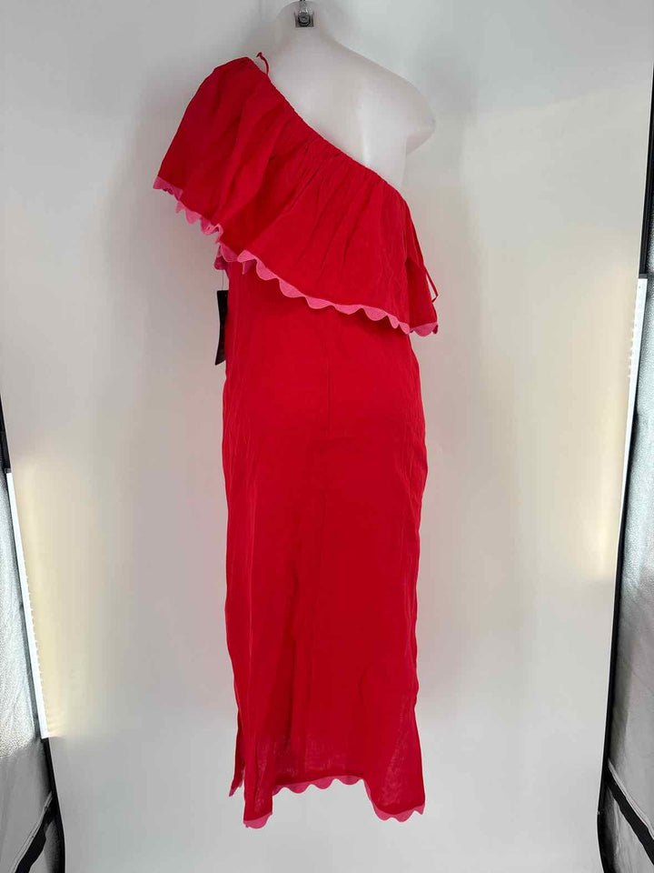 Size M TUCKERNUCK Red Linen Dress