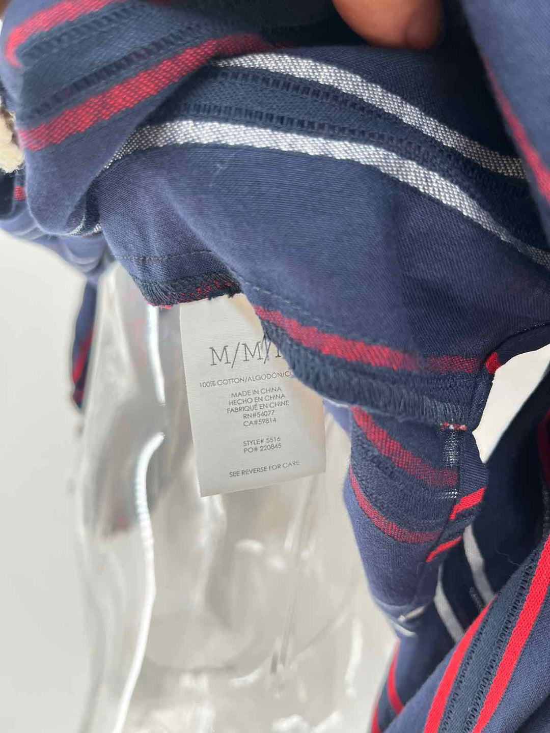 Size M CABI Navy Print Shirt
