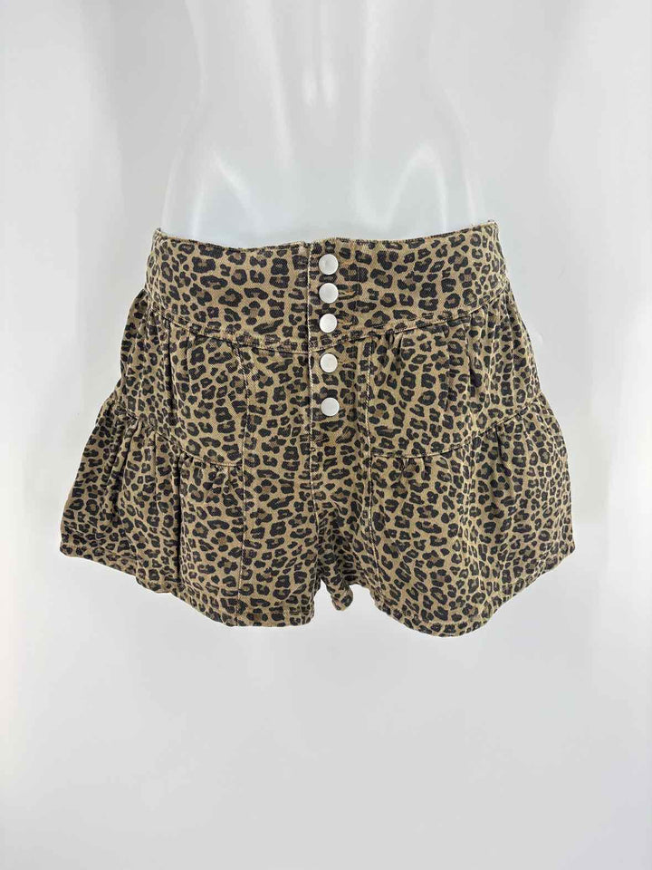 Size L LE LEIS Brown Print Shorts