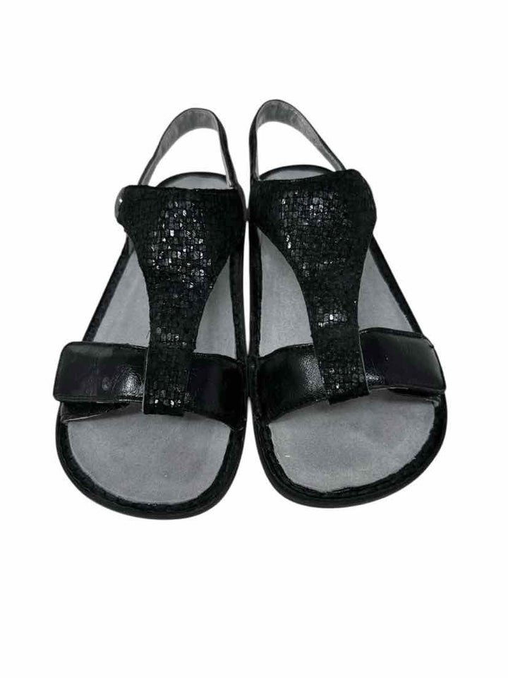 Shoe Size 39 ALLEGRIA Black Leather Sandals