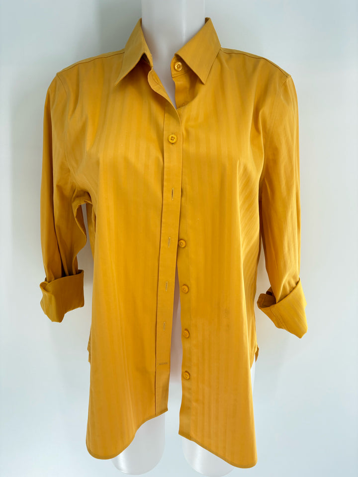 Size L Chico's Mustard Cotton Shirt