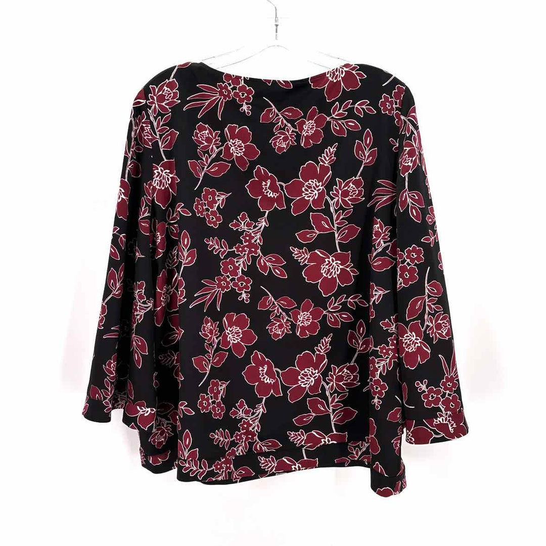 Size L TAHARI Black Satin Shirt