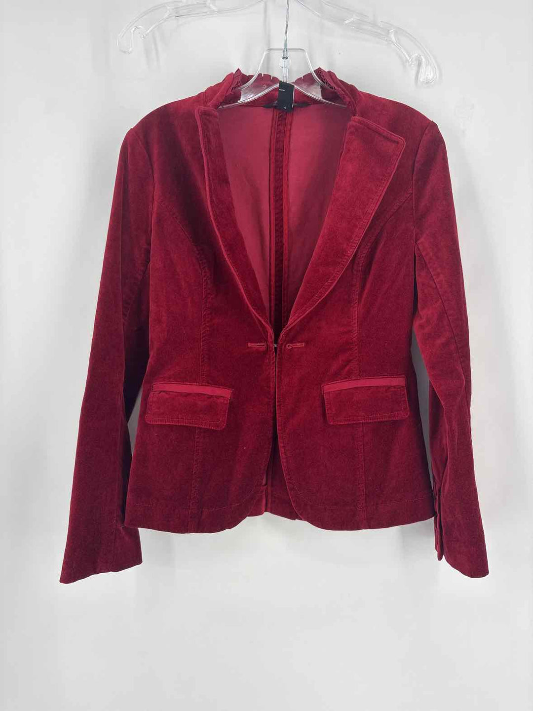 Size 9 White House Black Market Burgundy Velour Blazer