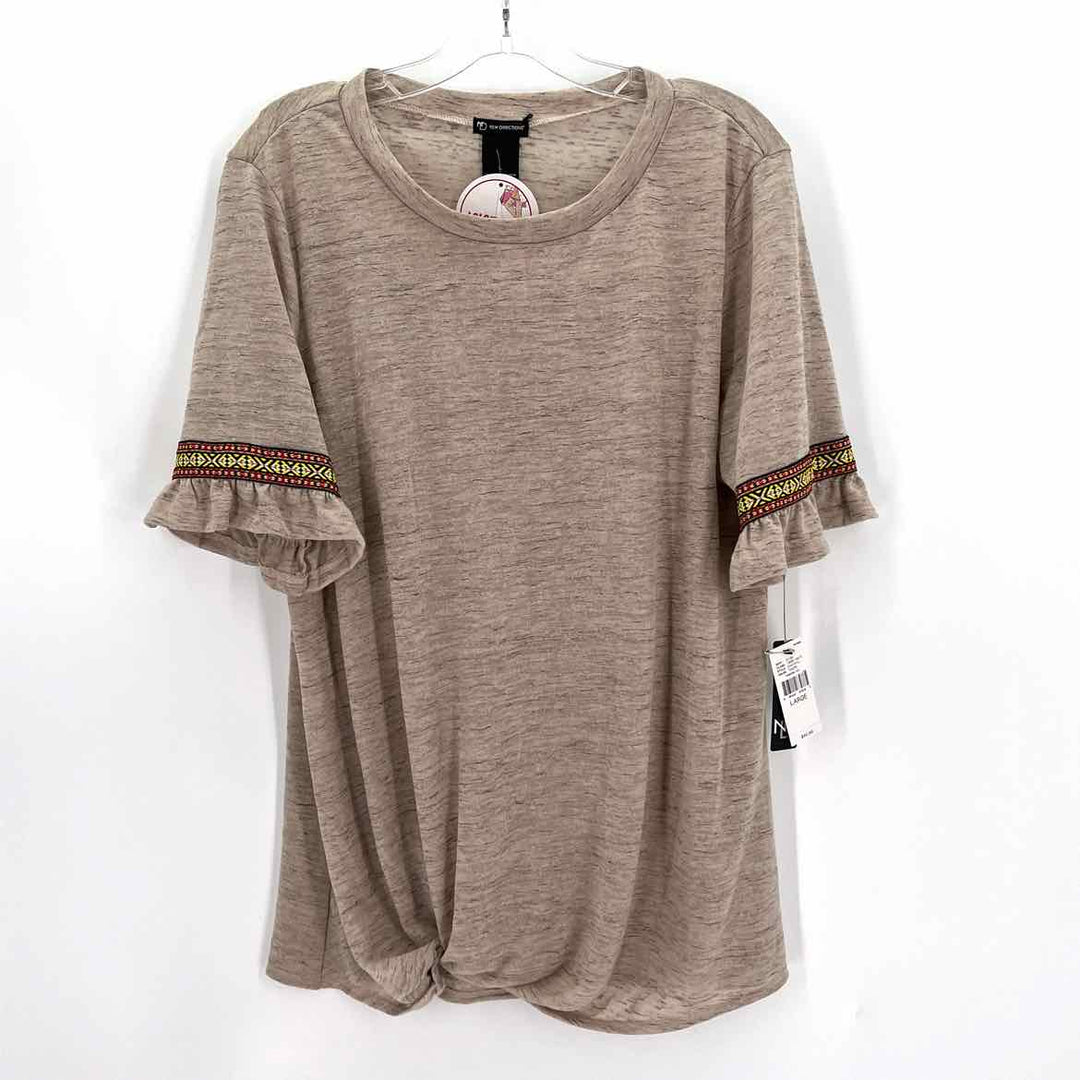 Size L NEW DIRECTION Taupe Knit Shirt