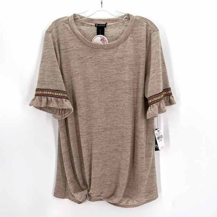Size L NEW DIRECTION Taupe Knit Shirt