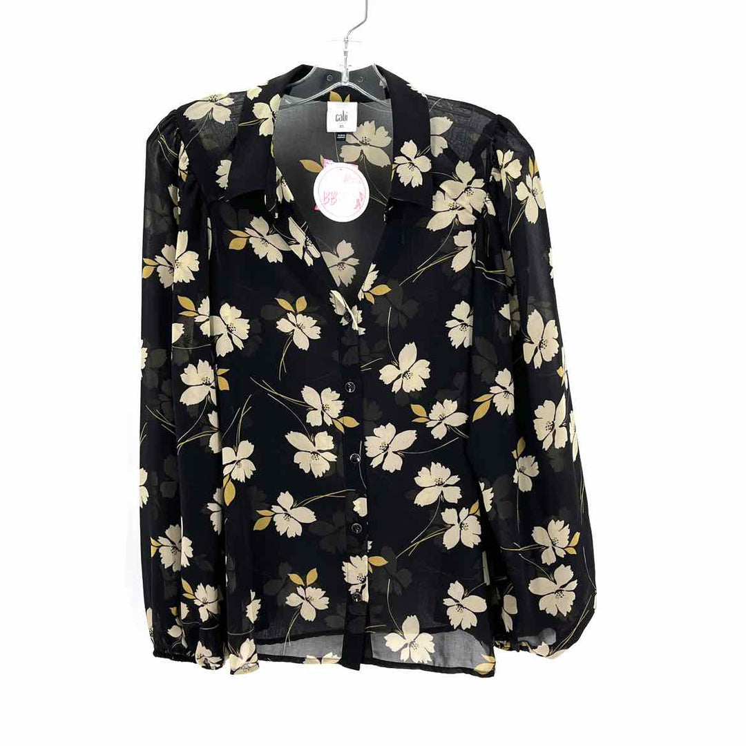 Size XS CABI Black Print Shirt