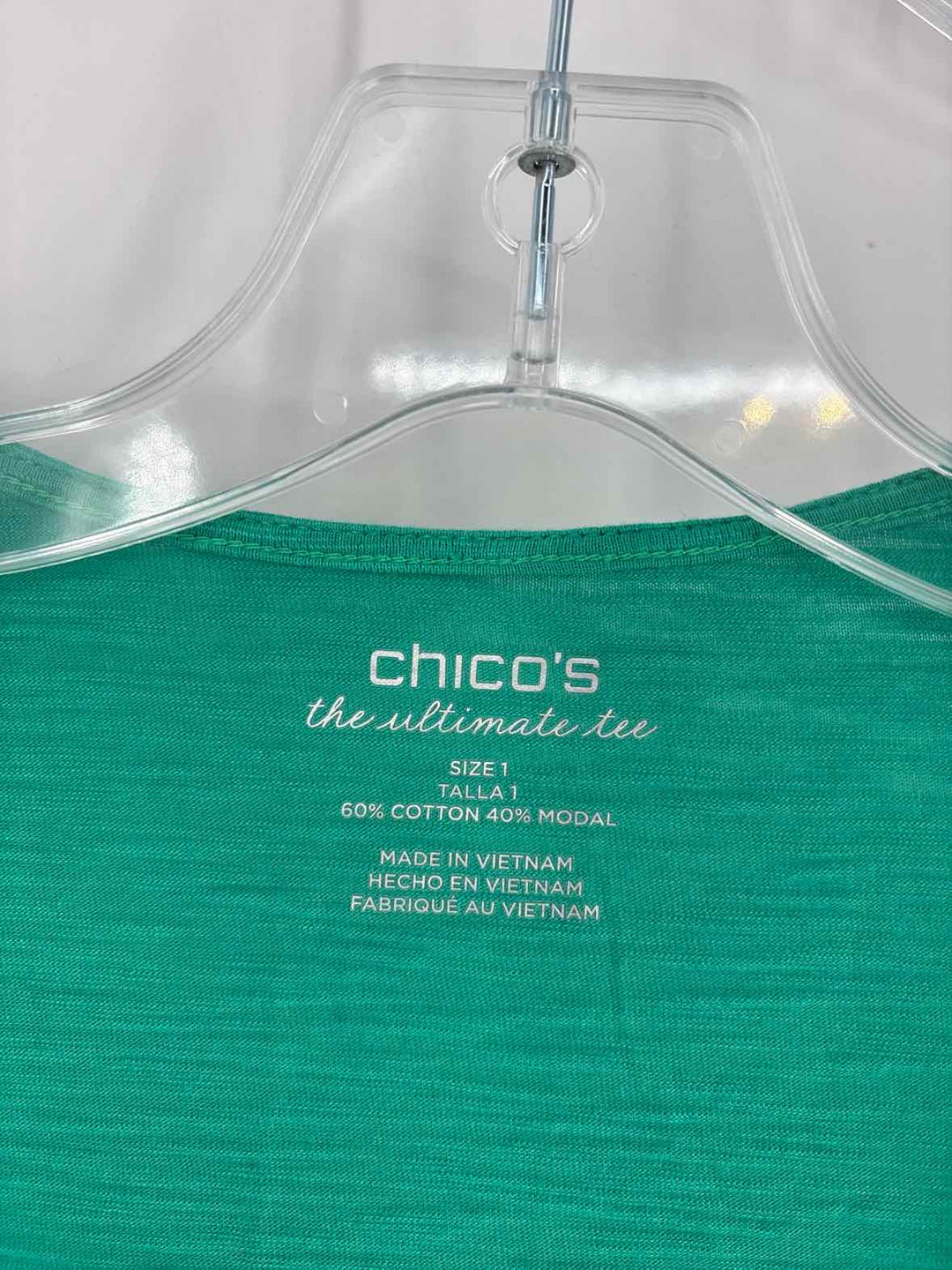 Size M Chico's Green Cotton Cardigan