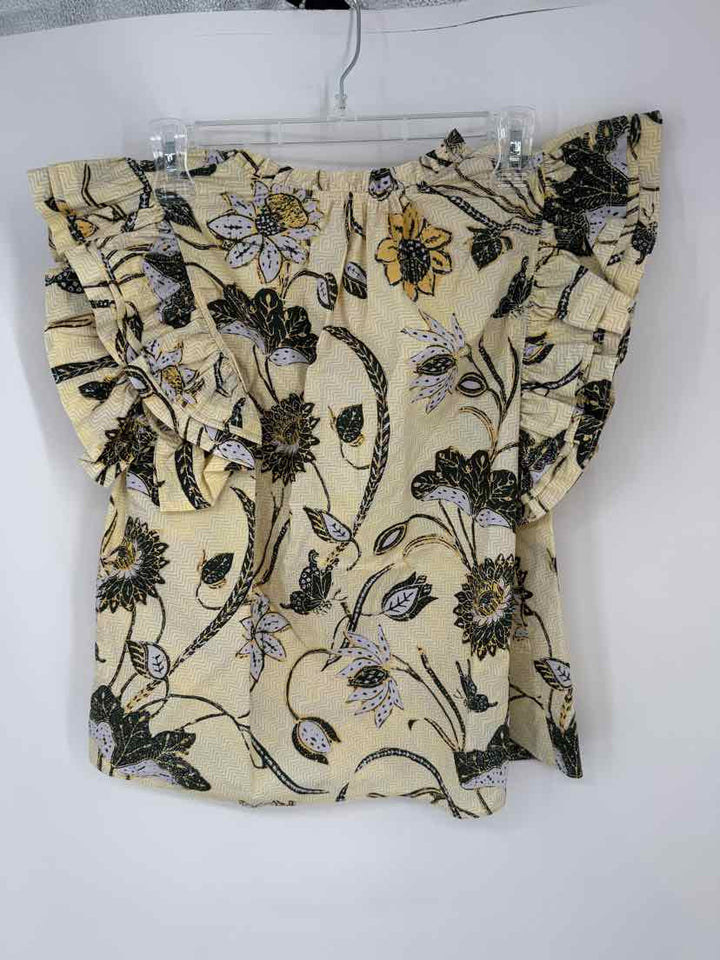 Size 8 Ulla Johnson Yellow Print Shirt