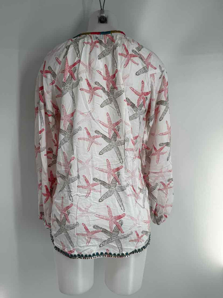 Size M White Print Shirt