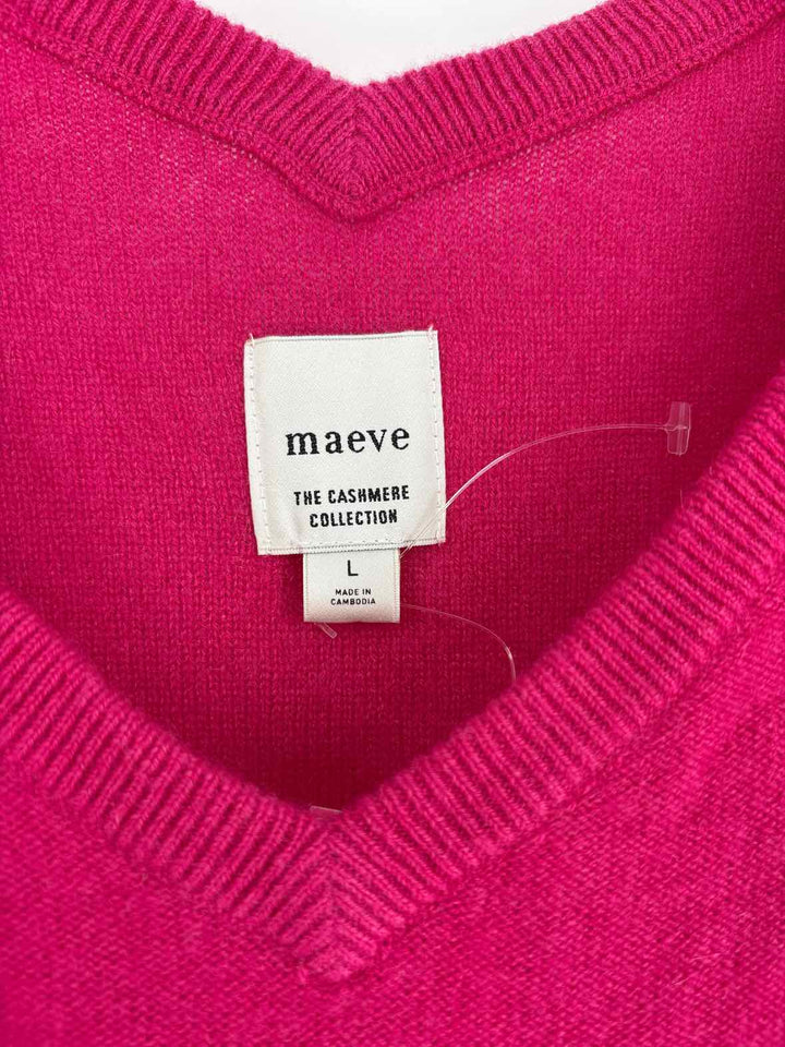 Size L MAEVE Fuschia Cashmere Sweater