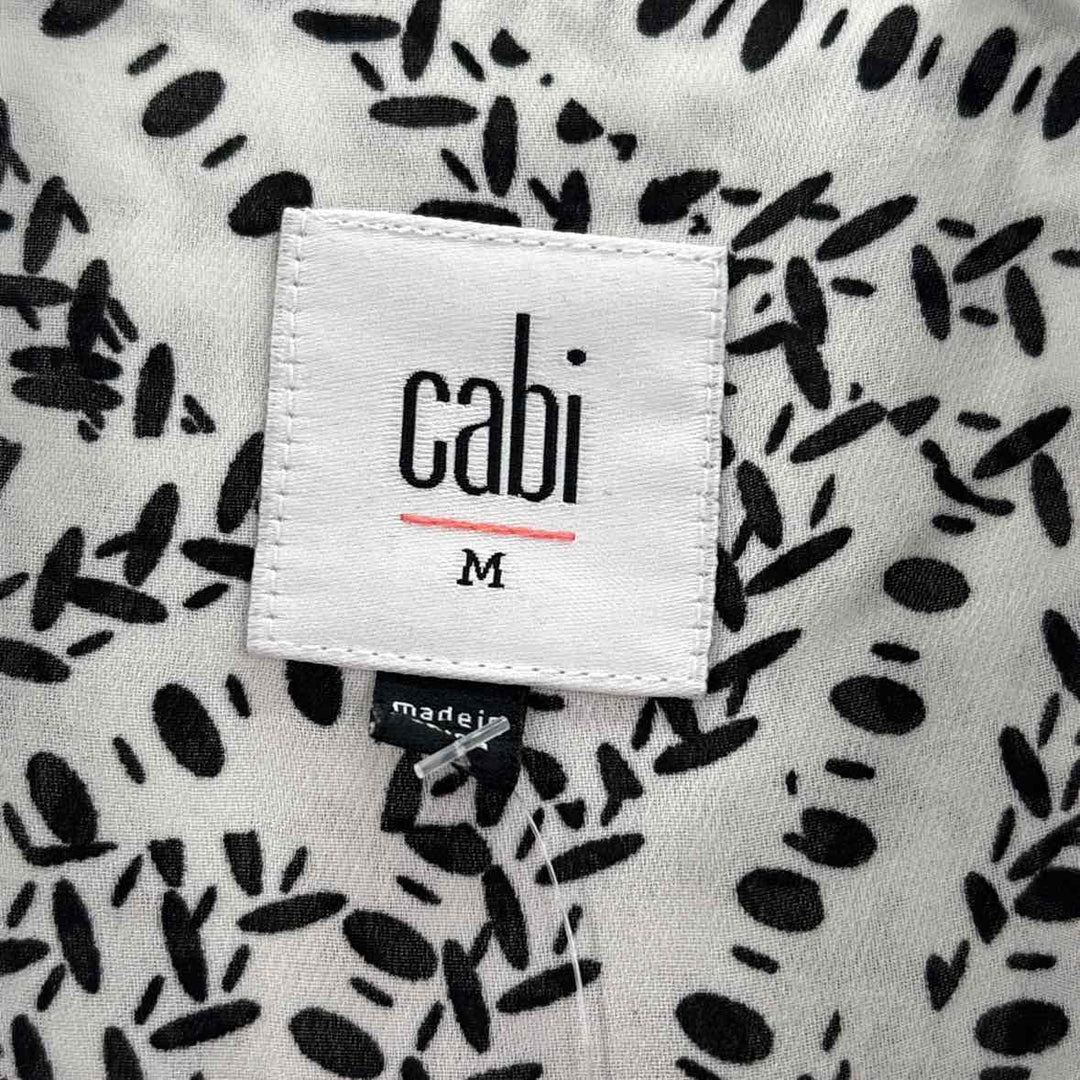 Size M CABI White Print Shirt
