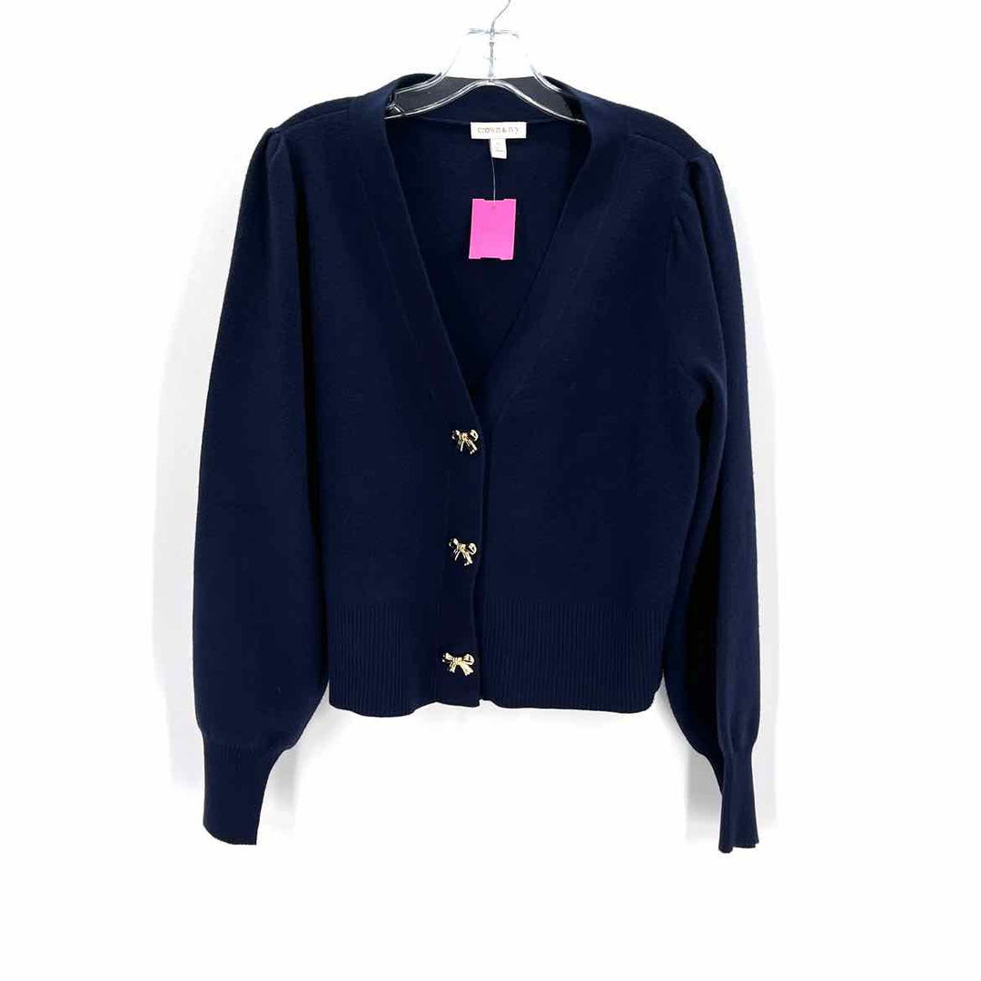 Size M CROWN & IVY Navy Knit Sweater