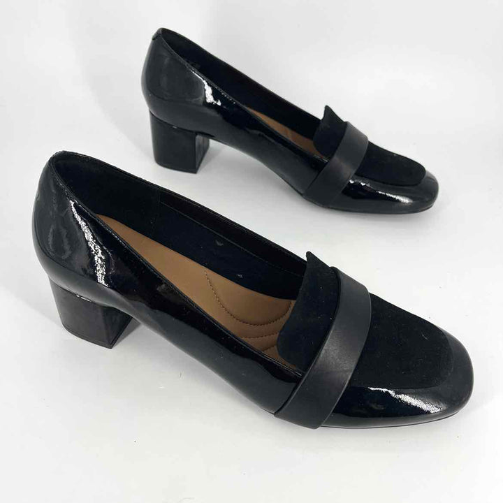 Shoe Size 9 CLARKS Black PATENT Loafers
