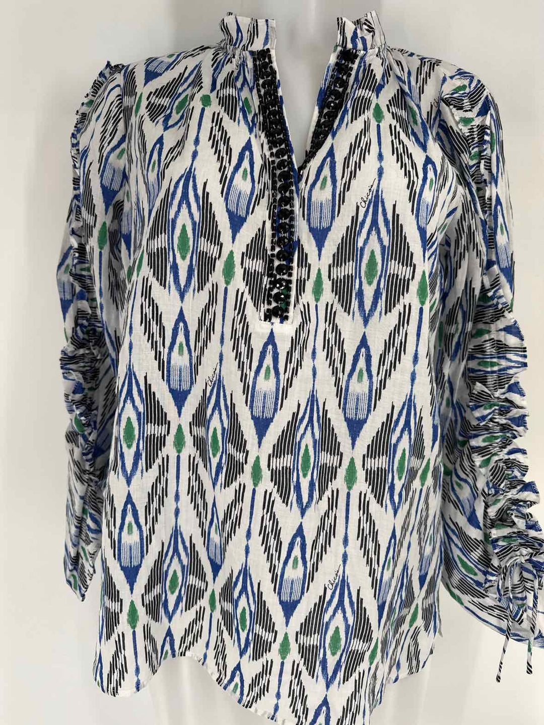 Size 4 Chico's White Print Shirt