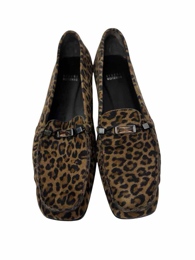 Shoe Size 10 Stuart Weitzman Brown Print Flats